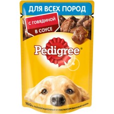 Корм консервированный для взрослых собак PEDIGREE с говядиной в соусе, для всех пород, 85г в магазинах Лента