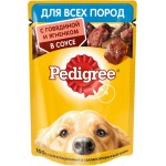 Корм консервированный для взрослых собак PEDIGREE с говядиной и ягненком в соусе, 85г