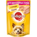 Корм консервированный для взрослых собак PEDIGREE паштет с курицей, для миниатюрных пород, 80г