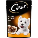 Корм консервированный для взрослых собак CESAR жаркое с уткой, для всех пород, 85г