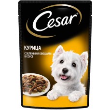 Корм консервированный для взрослых собак CESAR с курицей и зелеными овощами, для всех пород, 85г в магазинах Лента