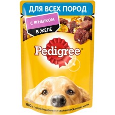 Корм консервированный для взрослых собак PEDIGREE желе с ягненком, для всех пород, 85г в магазинах Лента