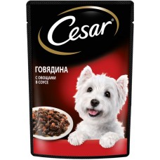 Корм консервированный для взрослых собак CESAR с говядиной и овощами, для всех пород, 85г в магазинах Лента