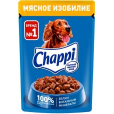 Корм консервированный для взрослых собак CHAPPI Сытный мясной обед Мясное изобилие, для всех пород, 85г в магазинах Лента