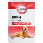 Корм консервированный для взрослых собак 365 ДНЕЙ с говядиной в соусе, 100г