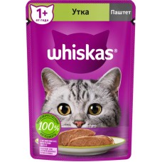 Корм консервированный для кошек WHISKAS паштет с уткой, 75г в магазинах Лента