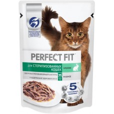 Корм консервированный для взрослых кошек PERFECT FIT Sterile с кроликом в соусе, для стерилизованных, 75г в магазинах Лента