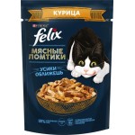 Корм влажный для взрослых кошек FELIX Мясные ломтики с курицей в соусе, 75г