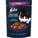 Корм влажный для взрослых кошек FELIX Мясные ломтики с уткой в соусе, 75г