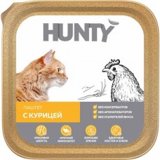 Корм консервированный для взрослых кошек HUNTY паштет с курицей, 100г в магазинах Лента
