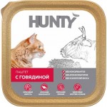 Корм консервированный для взрослых кошек HUNTY паштет с говядиной, 100г
