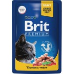 Корм консервированный для взрослых кошек BRIT Лосось и форель, 85г