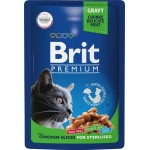 Корм консервированный для взрослых кошек BRIT Цыпленок в соусе, для стерилизованных, 85г