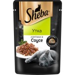 Корм консервированный для взрослых кошек SHEBA ломтики в соусе с уткой, 75г