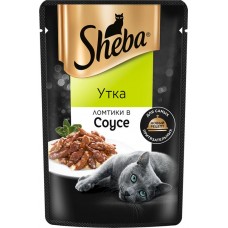 Корм консервированный для взрослых кошек SHEBA ломтики в соусе с уткой, 75г в магазинах Лента