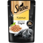 Корм консервированный для взрослых кошек SHEBA ломтики в соусе с курицей, 75г