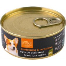 Корм консервированный для взрослых собак PETIBON Smart рубленое мясо с говядиной и ягненком, 100г в магазинах Лента