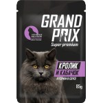 Корм консервированный для взрослых кошек GRAND PRIX Кролик и кабачок кусочки в соусе, 85г