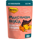 Корм консервированный для взрослых собак МНЯМС Максимум вкуса мясное рагу с говядиной и морковью, 85г