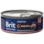 Корм консервированный для взрослых кошек BRIT Premium by Nature с мясом индейки, при чувствительном пищеварении, 100г Корм консервированный для взрослых кошек BRIT Premium by Nature с мясом индейки, при чувствительном пищеварении, 100г