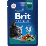 Корм консервированный для взрослых кошек BRIT Premium Утка в соусе, 85г