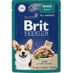 Корм консервированный для взрослых собак BRIT Premium Утка в соусе, 85г