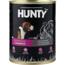 Корм консервированный для собак HUNTY сочные кусочки в желе с индейкой, 850г в магазинах Лента