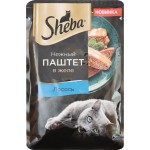 Корм консервированный для кошек SHEBA Нежный паштет в желе Лосось, 75г