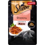 Корм влажный для взрослых кошек SHEBA Ломтики в желе с форелью, 75г