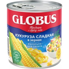 Кукуруза GLOBUS сладкая, в зернах, 340г в магазинах Лента