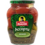 Ассорти маринованное ДЯДЯ ВАНЯ огурцы и томаты, 680г
