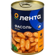 Фасоль белая ЛЕНТА в собственном соку, 400г в магазинах Лента