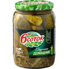 Огурчики маринованные 6 СОТОК Домашние, 720мл в магазинах Лента