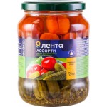 Ассорти маринованное ЛЕНТА томаты черри и корнишоны, 720мл
