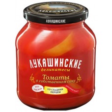 Томаты в собственном соку ЛУКАШИНСКИЕ со сладким перцем, 670г в магазинах Лента
