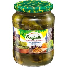 Огурчики BONDUELLE По-дижонски, с медом и семенами горчицы, 720мл в магазинах Лента