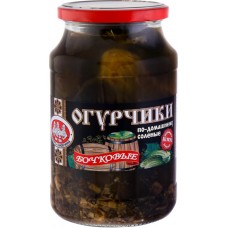 Огурцы соленые СКАТЕРТЬ-САМОБРАНКА Бочковые по-домашнему, 950мл в магазинах Лента
