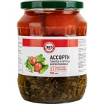 Ассорти маринованное 365 ДНЕЙ Томаты и огурцы, 720мл