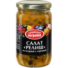 Салат ВАЛДАЙСКИЙ ПОГРЕБОК Релиш, из огурцов с горчицей, 370г в магазинах Лента