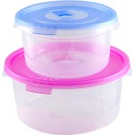 Контейнер с клапаном ПОЛИМЕРБЫТ Смайл круглый СВЧ Арт. C521 Контейнер с клапаном ПОЛИМЕРБЫТ Смайл круглый СВЧ Арт. C521