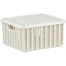 Коробка IDEA Вязание 1.5л, с крышкой, белый ротанг Арт. М2368 в магазинах Лента