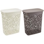 Корзина для белья IDEA Флора, белый ротанг, французский серый, 350мл