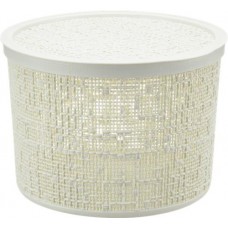 Коробка IDEA Бязь d=22см, с крышкой, белый ротанг, 4.5л в магазинах Лента