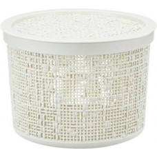Коробка IDEA Бязь d=17см, с крышкой, белый ротанг, 2л в магазинах Лента