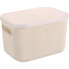 Корзина для хранения HOMECLUB Autumn Blues 25,5х18х16см, с крышкой, пластик, Арт. BA800 в магазинах Лента