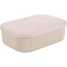 Корзина для хранения HOMECLUB Autumn Blues 25,5х18х8см, с крышкой, пластик, Арт. BA799 в магазинах Лента