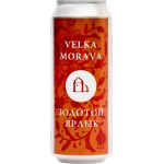 Пиво светлое VELKA MORAVA Золотой ярлык фильтрованное непастеризованное 5,4%, 0.5л