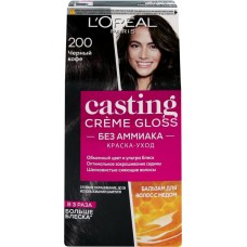 Краска-уход для волос CASTING CREME GLOSS 200 Черный кофе, без аммиака, 180мл в магазинах Лента