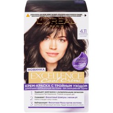 Крем-краска для волос L'OREAL Excellence Cool Creme 4.11 Ультрапепельный каштановый, стойкая, 268мл в магазинах Лента Крем-краска для волос L'OREAL Excellence Cool Creme 4.11 Ультрапепельный каштановый, стойкая, 268мл в магазинах Лента
