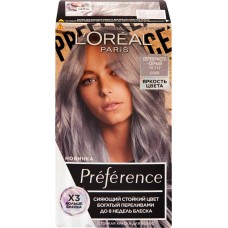 Краска для волос L'OREAL Paris Preference Яркость цвета 10.112 Серебристо-серый Сохо, 204мл в магазинах Лента